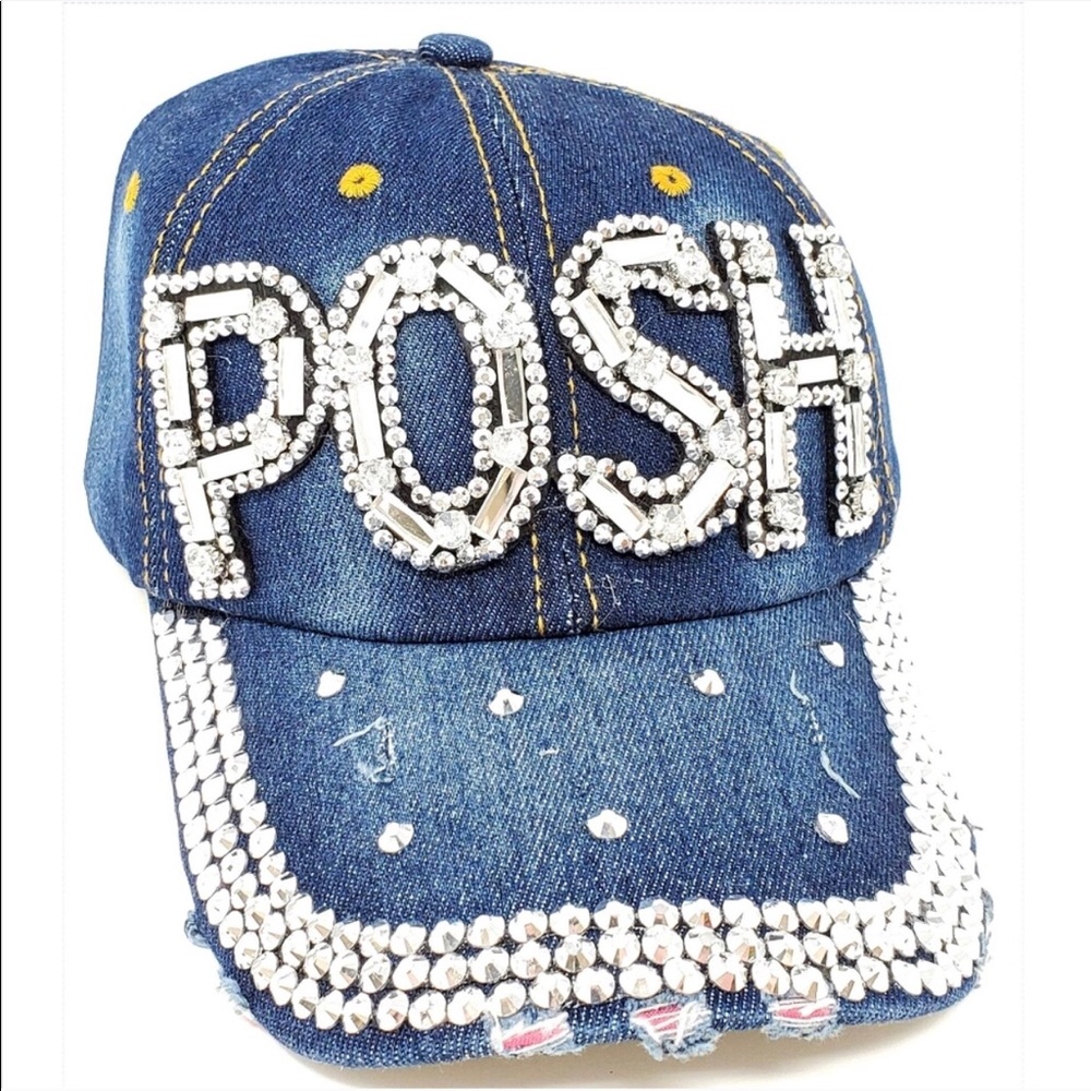 POSH SEQUINED SPARKLY BLING BASEBALL CAP POSH PARTIES AND LIVE SHOWS!